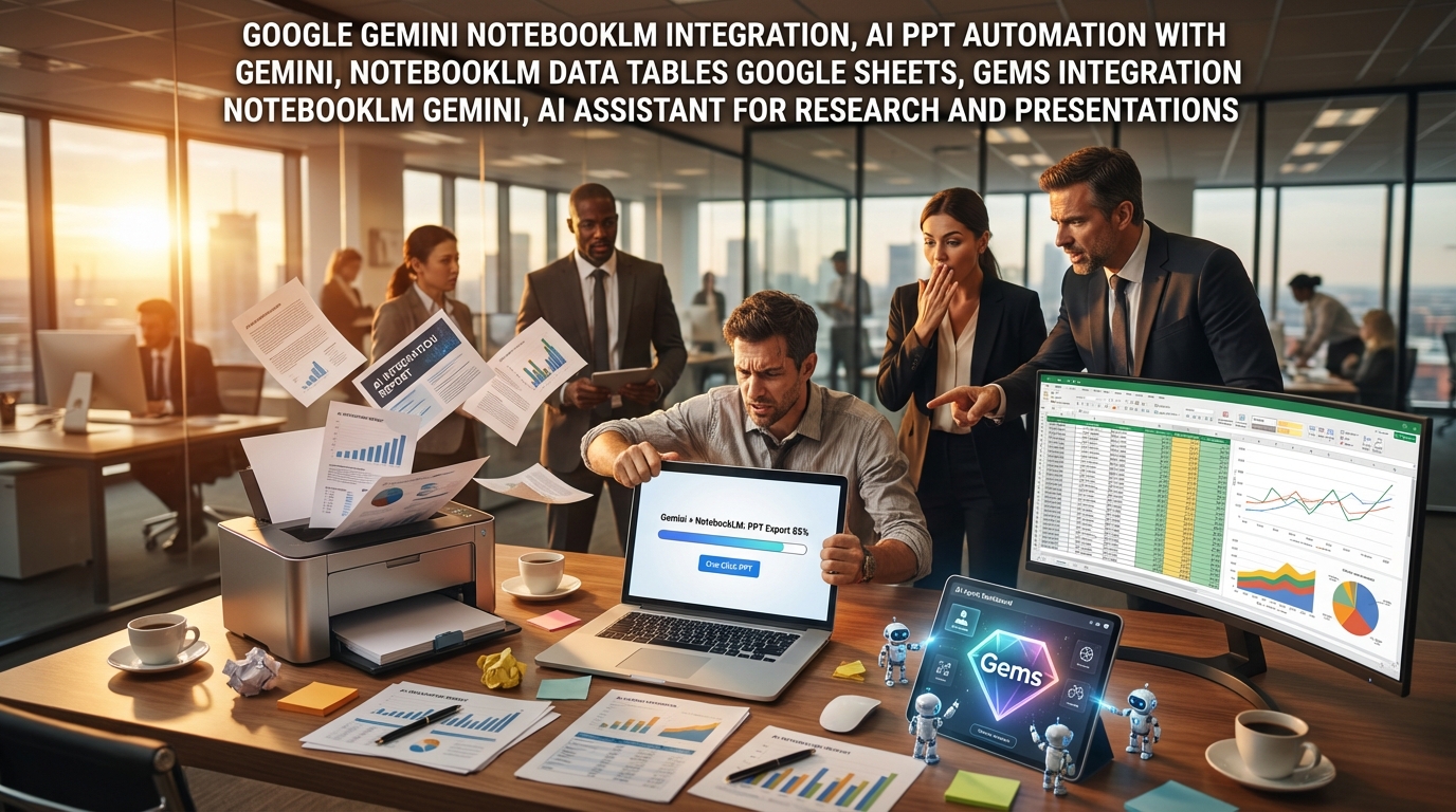 Gemini-NotebookLM Fusion Ignites One-Click PPT Blitz, Instant Data Tables, Custom Agent Boom